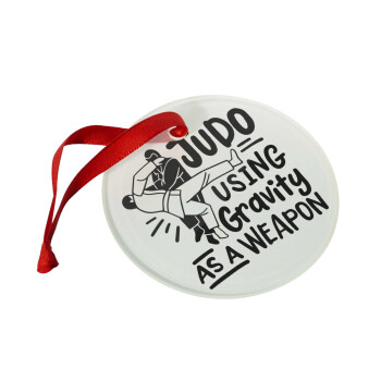 Judo using gravity as a weapon, Christmas ornament glass 9cm