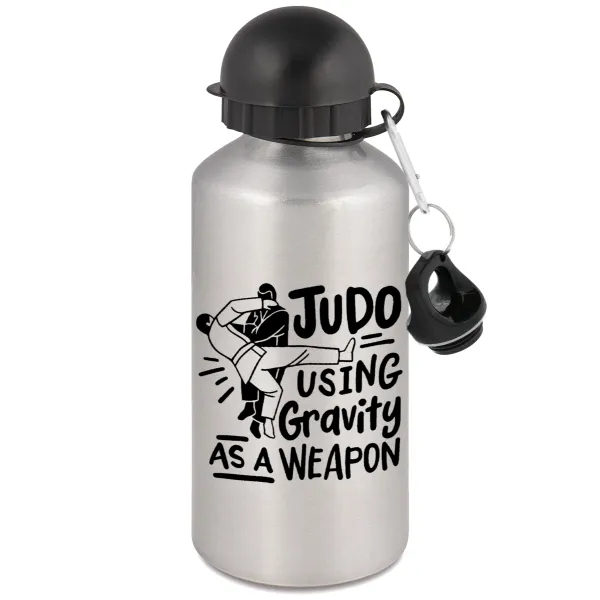 Judo using gravity as a weapon — Μεταλλικό παγούρι νερού, Ασημένιο, αλουμινίου 500ml