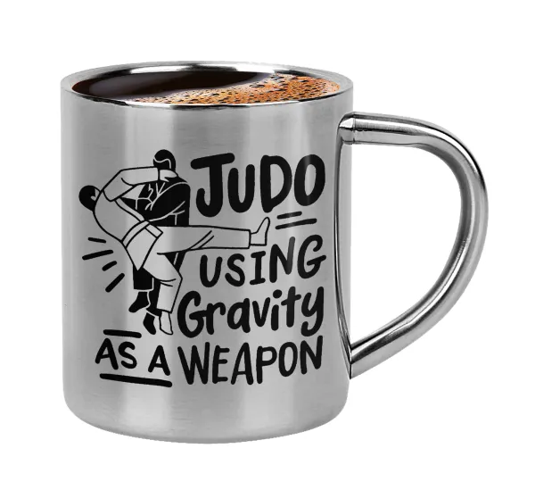 Judo using gravity as a weapon — Double-wall metal cup for espresso (220ml)
