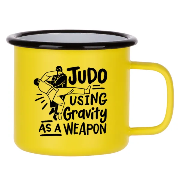 Judo using gravity as a weapon — Κούπα Μεταλλική εμαγιέ ΜΑΤ Κίτρινη 360ml
