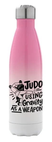 Judo using gravity as a weapon — Metal mug thermos Pink/White (Stainless steel), double wall, 500ml