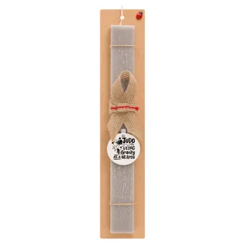 Judo using gravity as a weapon, Easter Set, wooden keychain & scented Easter candle flat (30cm) (GRAY)