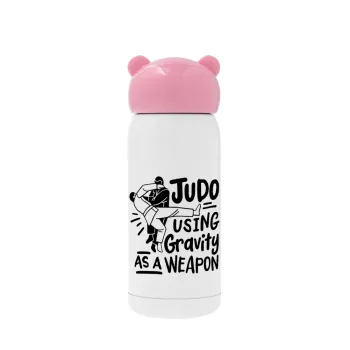 Judo using gravity as a weapon, Pink stainless steel thermal flask, 320ml