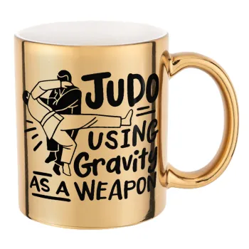 Judo using gravity as a weapon, Κούπα κεραμική, χρυσή καθρέπτης, 330ml