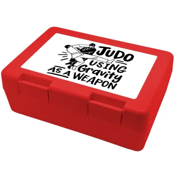 Judo using gravity as a weapon, Children's cookie container RED 185x128x65mm (BPA free plastic)