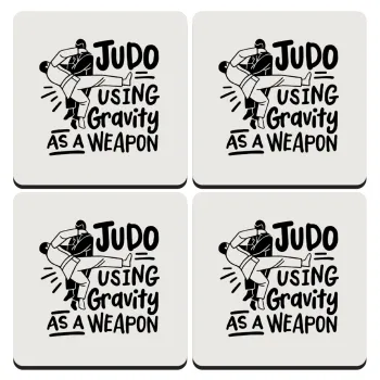 Judo using gravity as a weapon, ΣΕΤ 4 Σουβέρ ξύλινα τετράγωνα (9cm)