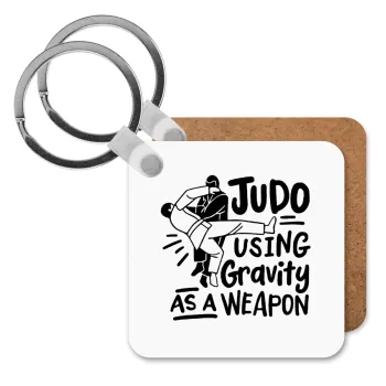 Judo using gravity as a weapon, Μπρελόκ Ξύλινο τετράγωνο MDF