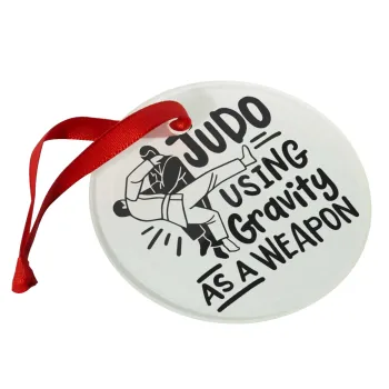 Judo using gravity as a weapon, Christmas ornament glass 9cm