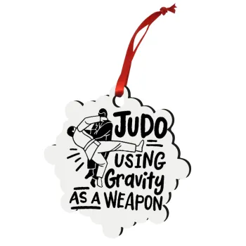 Judo using gravity as a weapon, Christmas ornament snowflake wooden 7.5cm