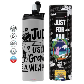 Judo using gravity as a weapon, Tumbler stainless steel GREY 600ml