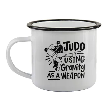 Judo using gravity as a weapon, Κούπα εμαγιέ με μαύρο χείλος 360ml