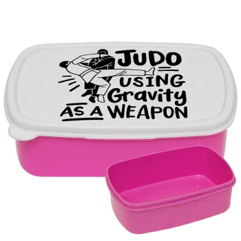 Judo using gravity as a weapon, ΡΟΖ παιδικό δοχείο φαγητού (lunchbox) πλαστικό (BPA-FREE) Lunch Βox M18 x Π13 x Υ6cm