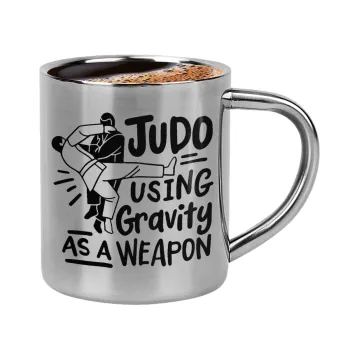Judo using gravity as a weapon, Double-wall metal cup for espresso (220ml)