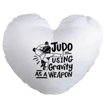 Judo using gravity as a weapon, Μαξιλάρι καναπέ καρδιά 40x40cm περιέχεται το  γέμισμα