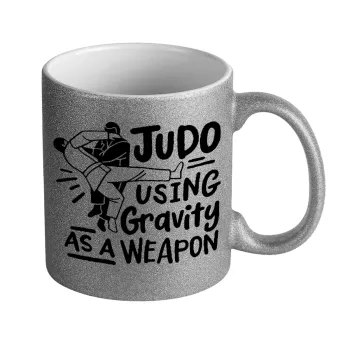 Judo using gravity as a weapon, Κούπα Ασημένια Glitter που γυαλίζει, κεραμική, 330ml