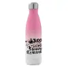 Μεταλλικό παγούρι θερμός Ροζ/Λευκό (Stainless steel), διπλού τοιχώματος, 500ml