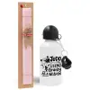 Easter Set, metallic aluminum bottle (500ml) & aromatic flat Easter candle (30cm) (PINK)