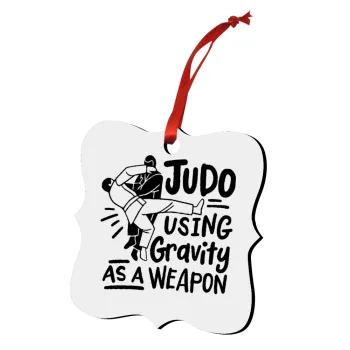 Judo using gravity as a weapon, Christmas ornament polygon wooden 7.5cm