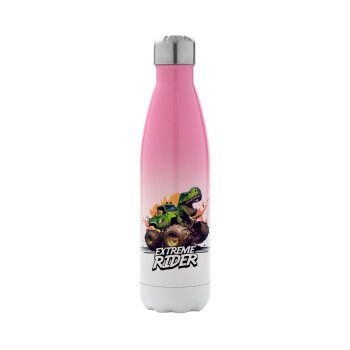 Extreme rider Dyno, Metal mug thermos Pink/White (Stainless steel), double wall, 500ml