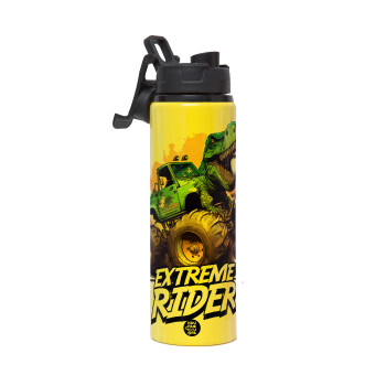 Extreme rider Dyno, Metallic water bottle with safety lid, 850ml aluminum