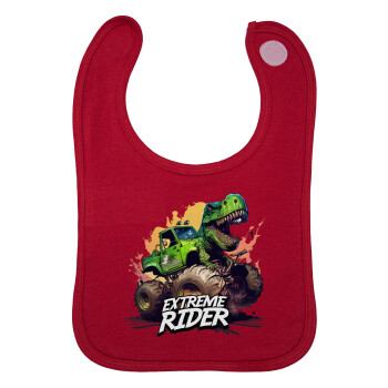 Extreme rider Dyno, Σαλιάρα με Σκρατς Κόκκινη 100% Organic Cotton (0-18 months)