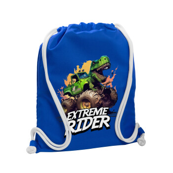 Extreme rider Dyno, Τσάντα πλάτης πουγκί GYMBAG Μπλε, με τσέπη (40x48cm) & χονδρά κορδόνια