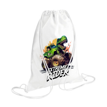Extreme rider Dyno, Τσάντα πλάτης πουγκί GYMBAG λευκή (28x40cm)