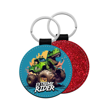 Extreme rider Dyno, Μπρελόκ Δερματίνη, στρογγυλό ΚΟΚΚΙΝΟ (5cm)