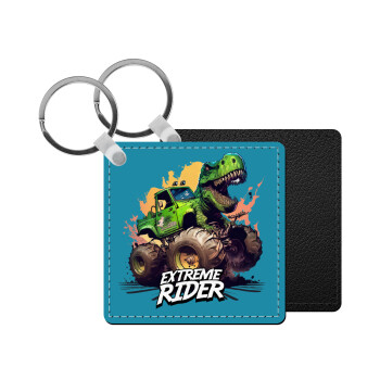 Extreme rider Dyno, Μπρελόκ Δερματίνη, τετράγωνο ΜΑΥΡΟ (5x5cm)