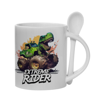 Extreme rider Dyno, Ceramic coffee mug with Spoon, 330ml (1pcs)