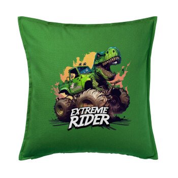 Extreme rider Dyno, Μαξιλάρι καναπέ Πράσινο 100% βαμβάκι, περιέχεται το γέμισμα (50x50cm)
