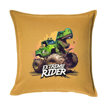 Extreme rider Dyno, Μαξιλάρι καναπέ Κίτρινο 100% βαμβάκι, περιέχεται το γέμισμα (50x50cm)
