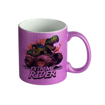 Extreme rider Dyno, Κούπα Μωβ Glitter που γυαλίζει, κεραμική, 330ml