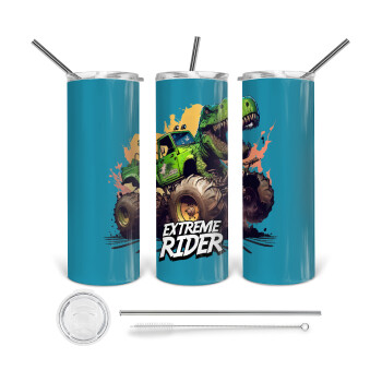 Extreme rider Dyno, 360 Eco friendly stainless steel tumbler 600ml, with metal straw & cleaning brush