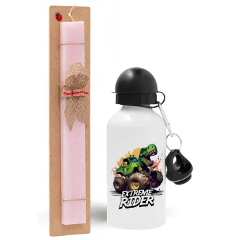 Extreme rider Dyno, Easter Set, metallic aluminum bottle (500ml) & aromatic flat Easter candle (30cm) (PINK)