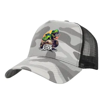 Extreme rider Dyno, Καπέλο Ενηλίκων Structured Trucker, με Δίχτυ, (παραλλαγή) Army Camo (100% ΒΑΜΒΑΚΕΡΟ, ΕΝΗΛΙΚΩΝ, UNISEX, ONE SIZE)