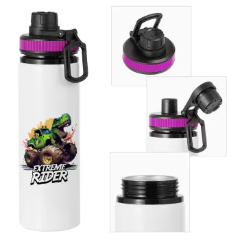 Extreme rider Dyno, Metallic water bottle with safety lid, 850ml aluminum