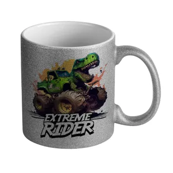 Extreme rider Dyno, Κούπα Ασημένια Glitter που γυαλίζει, κεραμική, 330ml