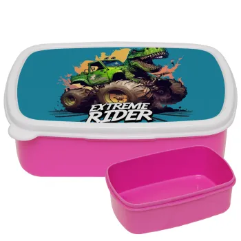 Extreme rider Dyno, ΡΟΖ παιδικό δοχείο φαγητού (lunchbox) πλαστικό (BPA-FREE) Lunch Βox M18 x Π13 x Υ6cm