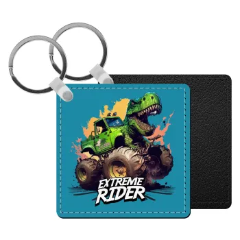 Extreme rider Dyno, Μπρελόκ Δερματίνη, τετράγωνο ΜΑΥΡΟ (5x5cm)