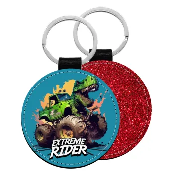 Extreme rider Dyno, Μπρελόκ Δερματίνη, στρογγυλό ΚΟΚΚΙΝΟ (5cm)