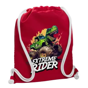 Extreme rider Dyno, Backpack pouch GYMBAG Red, with pocket (40x48cm) & thick cords