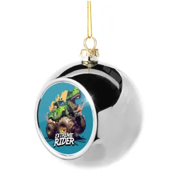 Extreme rider Dyno, Silver 8cm Christmas tree ball ornament