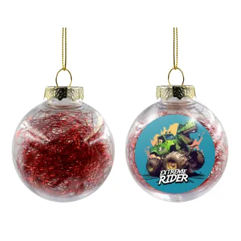 Extreme rider Dyno, Transparent Christmas tree ball ornament with red filling 8cm