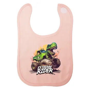 Extreme rider Dyno, Σαλιάρα με Σκρατς ΡΟΖ 100% Organic Cotton (0-18 months)