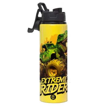 Extreme rider Dyno, Metallic water bottle with safety lid, 850ml aluminum