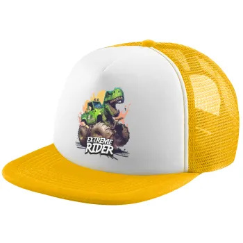 Extreme rider Dyno, Καπέλο Ενηλίκων Soft Trucker με Δίχτυ Κίτρινο/White (POLYESTER, ΕΝΗΛΙΚΩΝ, UNISEX, ONE SIZE)