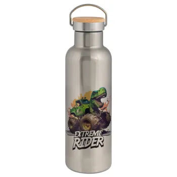 Extreme rider Dyno, Stainless steel Silver with wooden lid (bamboo), double wall, 750ml