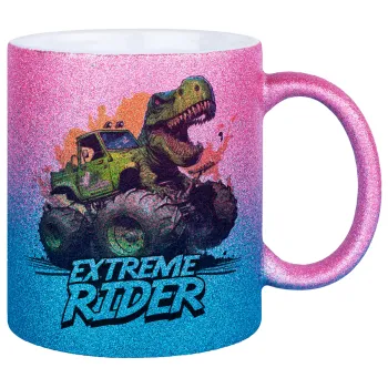 Extreme rider Dyno, Κούπα Χρυσή/Μπλε Glitter, κεραμική, 330ml