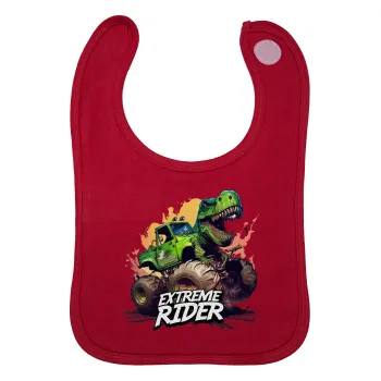 Extreme rider Dyno, Σαλιάρα με Σκρατς Κόκκινη 100% Organic Cotton (0-18 months)
